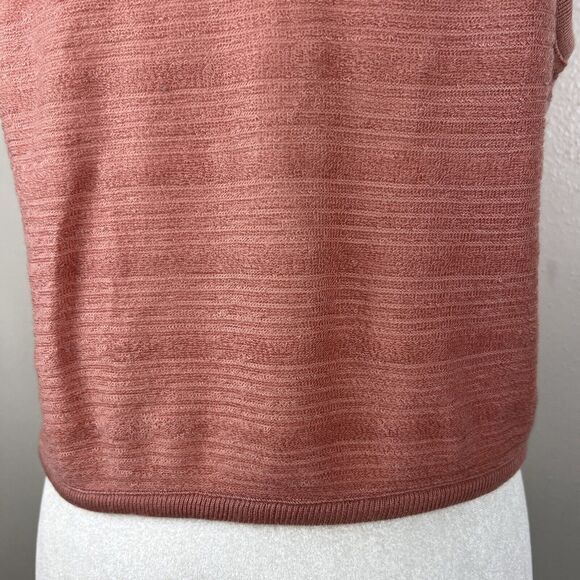 Cal Knits Tank Top Women Medium Orange Sleeveless Button Down Shirt Knit Casual - Picture 10 of 11